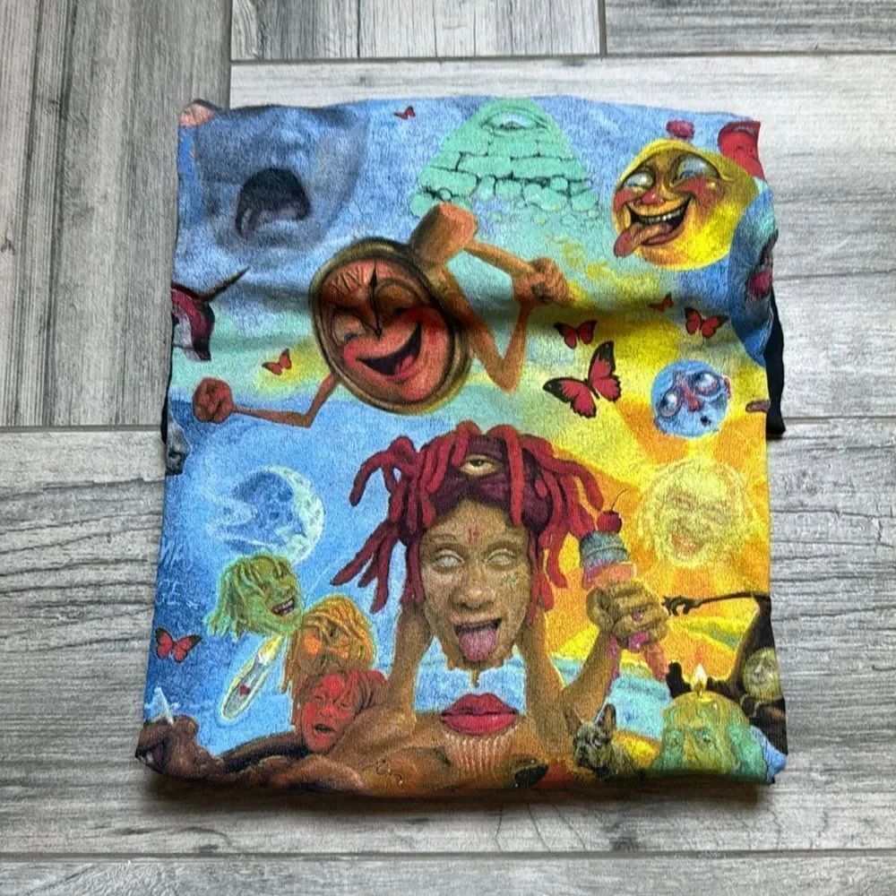 Trippie Redd Mens Black Crew Neck Lifes a Trip Album Short Sleeve T-Shirt Small